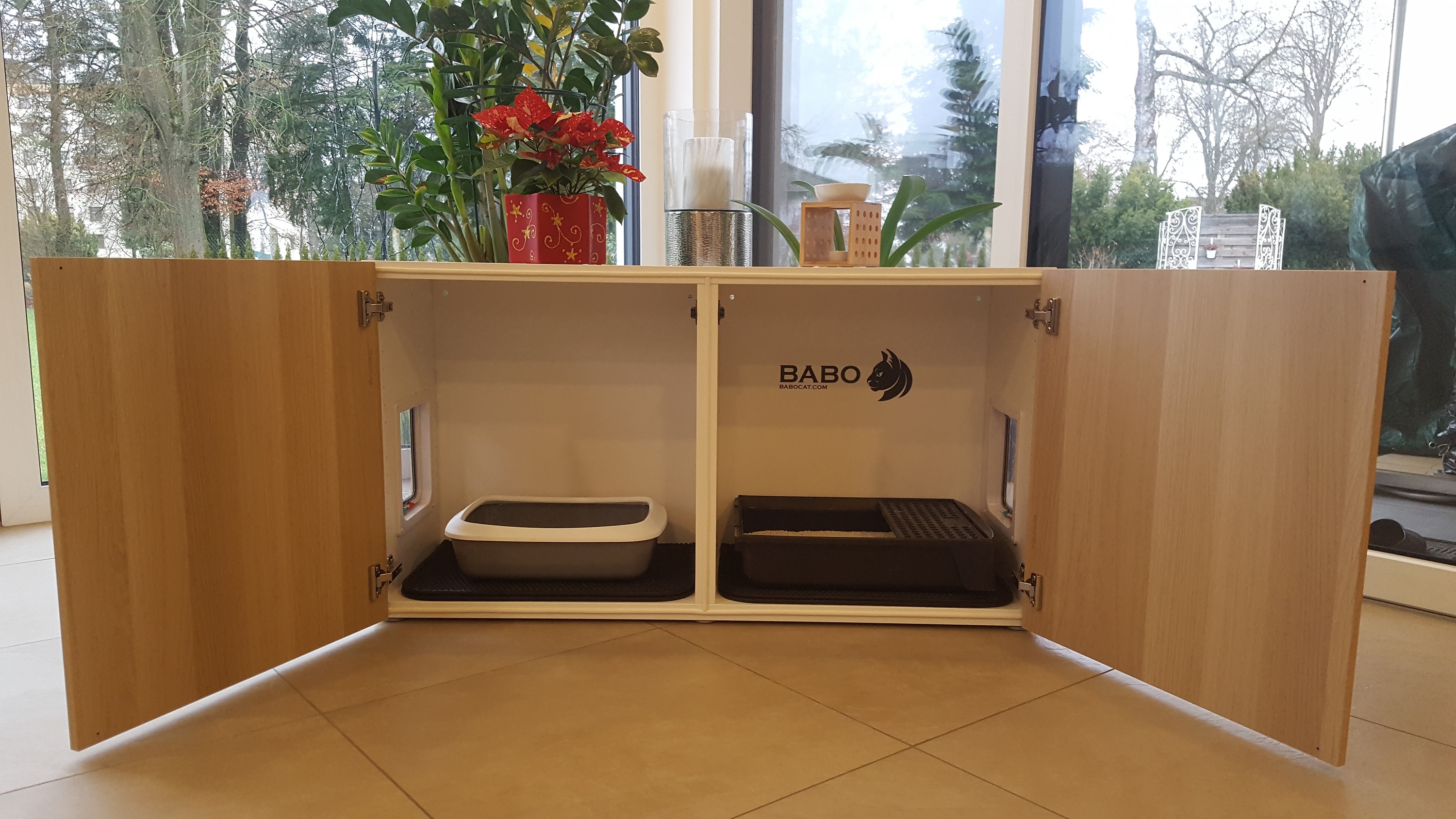 Babocat modernes unauffälliges Katzenklo XXL Katzentoilette der Extraklasse